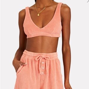 DONNI. Terry Cotton-Blend Bralette